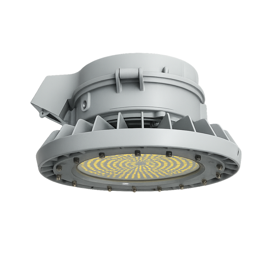 Luminaria Industrial para Zonas de Sustancias Peligrosas LEDVANCE Hazardous Highbay con montaje a 25 grados para poste 80W / 277-480V / 5000K 91158