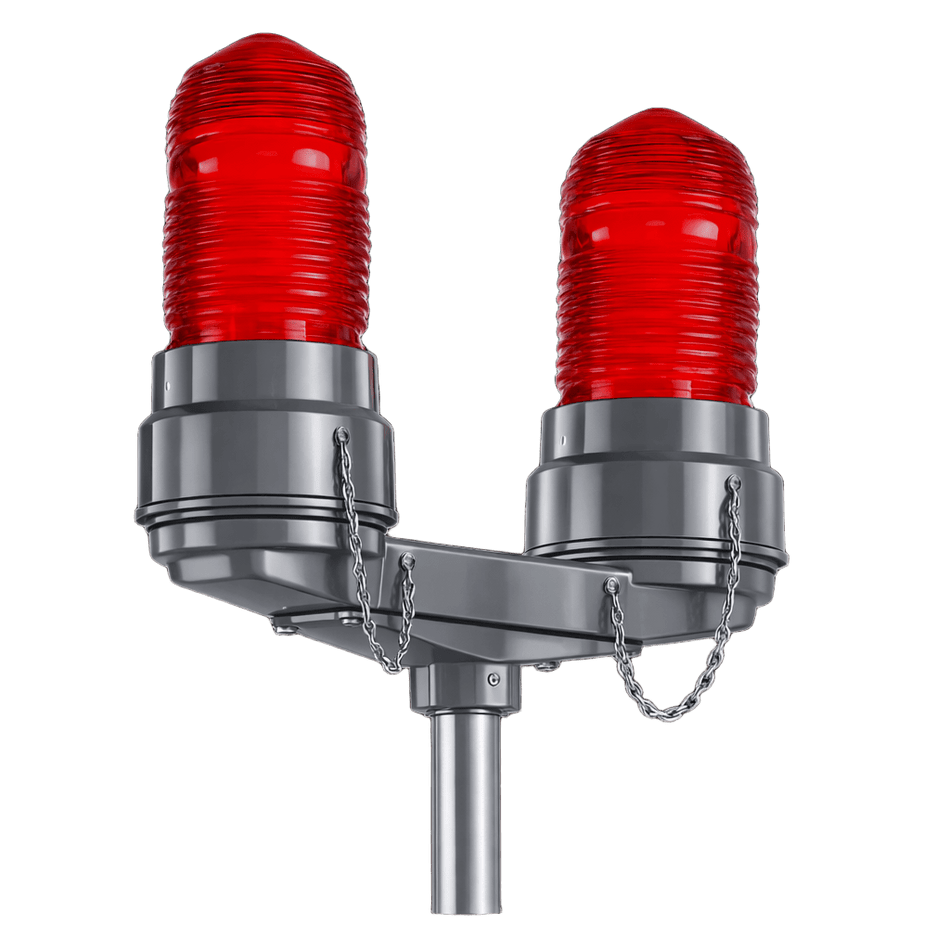 Luminaria Doble Luz de Obstrucción con Recubrimiento PVC Entrada 25.4 mm Serie LO-PC RAWELT 27.17.3622.PC