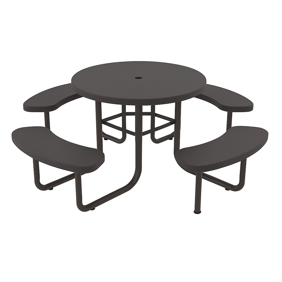 Mesa Picnic 08 JIMPIC-08 Metálica Circular con Bancos Integrados